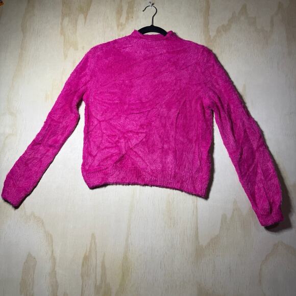 Universal Thread Sweaters - Universal Thread Fuzzy Sweater Women’s Medium Pink Mock Neck Soft Cozy Pullover